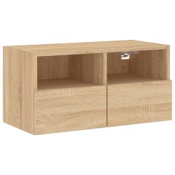 vidaXL Mueble de TV de pared madera ingeniería roble Sonoma 60x30x30cm