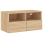 vidaXL Mueble de TV de pared madera ingeniería roble Sonoma 60x30x30cm vidaXL Mueble de TV de pared madera ingeniería roble Sonoma 60x30x30cm