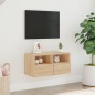 vidaXL Mueble de TV de pared madera ingeniería roble Sonoma 60x30x30cm vidaXL Mueble de TV de pared madera ingeniería roble Sonoma 60x30x30cm