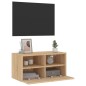 vidaXL Mueble de TV de pared madera ingeniería roble Sonoma 60x30x30cm vidaXL Mueble de TV de pared madera ingeniería roble Sonoma 60x30x30cm