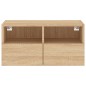 vidaXL Mueble de TV de pared madera ingeniería roble Sonoma 60x30x30cm vidaXL Mueble de TV de pared madera ingeniería roble Sonoma 60x30x30cm