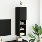 vidaXL Mueble para TV con luces LED negro 30,5x30x102 cm