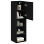 vidaXL Mueble para TV con luces LED negro 30,5x30x102 cm