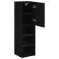 vidaXL Mueble para TV con luces LED negro 30,5x30x102 cm