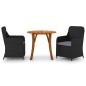 vidaXL Juego de comedor para jardín 3 piezas negro vidaXL Juego de comedor para jardín 3 piezas negro