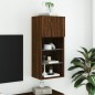 vidaXL Mueble para TV con luces LED roble marrón 40,5x30x90 cm
