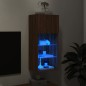 vidaXL Mueble para TV con luces LED roble marrón 40,5x30x90 cm