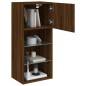 vidaXL Mueble para TV con luces LED roble marrón 40,5x30x90 cm