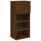 vidaXL Mueble para TV con luces LED roble marrón 40,5x30x90 cm