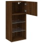 vidaXL Mueble para TV con luces LED roble marrón 40,5x30x90 cm