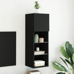 vidaXL Mueble para TV con luces LED negro 30,5x30x90 cm