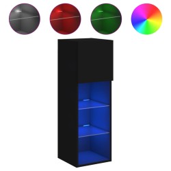 vidaXL Mueble para TV con luces LED negro 30,5x30x90 cm