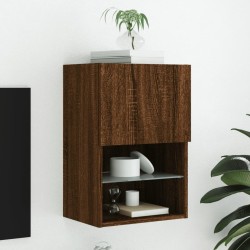vidaXL Mueble para TV con luces LED roble marrón 40,5x30x60 cm