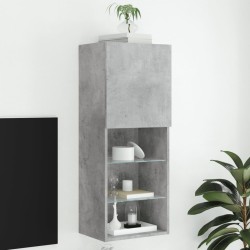 vidaXL Mueble para TV con luces LED gris hormigón 40,5x30x102 cm