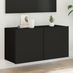vidaXL Mueble para TV de pared negro 80x30x41 cm