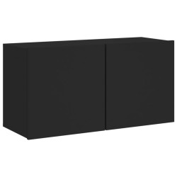 vidaXL Mueble para TV de pared negro 80x30x41 cm