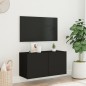 vidaXL Mueble para TV de pared negro 80x30x41 cm