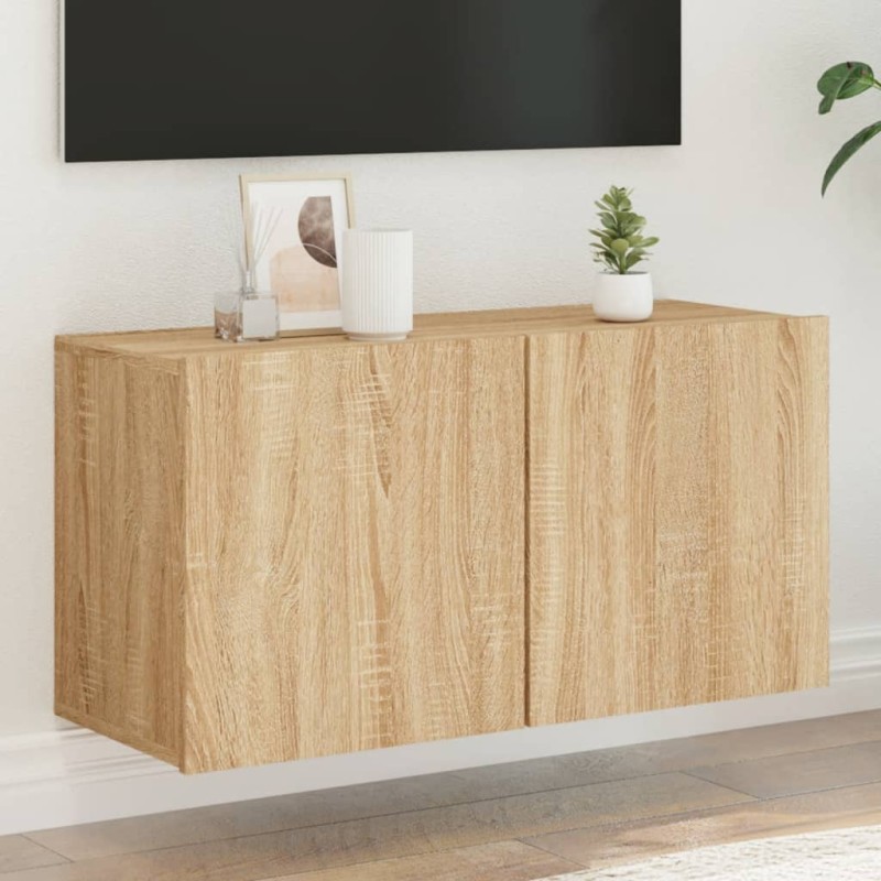 vidaXL Mueble para TV de pared roble Sonoma 80x30x41 cm