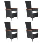 vidaXL Juego de comedor para jardín 5 piezas negro vidaXL Juego de comedor para jardín 5 piezas negro