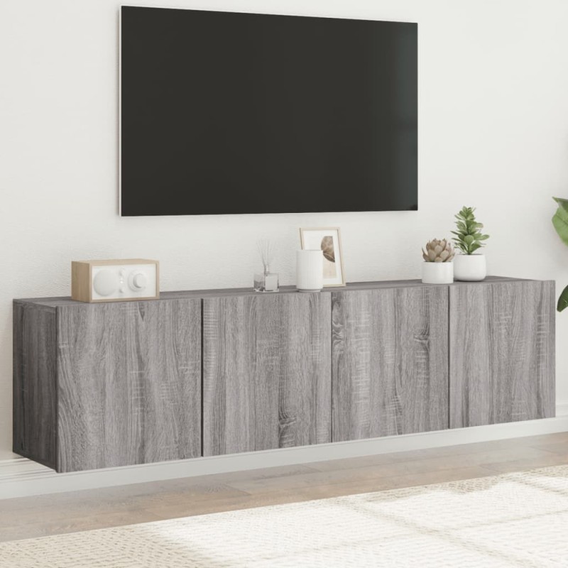 vidaXL Muebles para TV de pared 2 unidades gris Sonoma 80x30x41 cm vidaXL Muebles para TV de pared 2 unidades gris Sonoma 80x30x41 cm