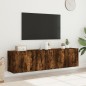 vidaXL Muebles para TV de pared 2 unidades roble ahumado 80x30x41 cm vidaXL Muebles para TV de pared 2 unidades roble ahumado 80x30x41 cm