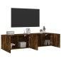 vidaXL Muebles para TV de pared 2 unidades roble ahumado 80x30x41 cm vidaXL Muebles para TV de pared 2 unidades roble ahumado 80x30x41 cm