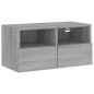 vidaXL Mueble de pared TV madera de ingeniería Sonoma gris 60x30x30 cm