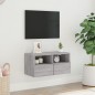 vidaXL Mueble de pared TV madera de ingeniería Sonoma gris 60x30x30 cm