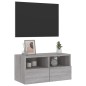 vidaXL Mueble de pared TV madera de ingeniería Sonoma gris 60x30x30 cm