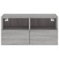 vidaXL Mueble de pared TV madera de ingeniería Sonoma gris 60x30x30 cm