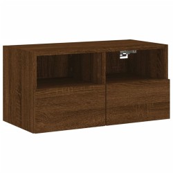 vidaXL Mueble de pared TV madera ingeniería marrón roble 60x30x30 cm