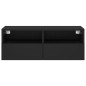 vidaXL Mueble de pared para TV madera de ingeniería negro 80x30x30 cm