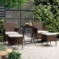 vidaXL Set bistró jardín 5 pzas ratán sintético vidrio templado marrón vidaXL Set bistró jardín 5 pzas ratán sintético vidrio templado marrón