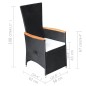 vidaXL Juego de comedor para jardín 5 piezas negro vidaXL Juego de comedor para jardín 5 piezas negro