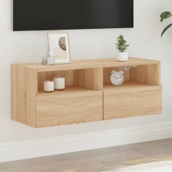 vidaXL Mueble de pared TV madera ingeniería roble Sonoma 80x30x30 cm