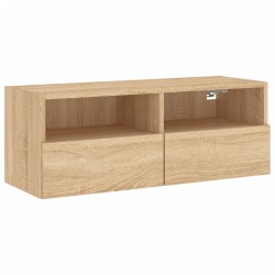 vidaXL Mueble de pared TV madera ingeniería roble Sonoma 80x30x30 cm