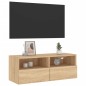 vidaXL Mueble de pared TV madera ingeniería roble Sonoma 80x30x30 cm vidaXL Mueble de pared TV madera ingeniería roble Sonoma 80x30x30 cm