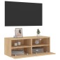 vidaXL Mueble de pared TV madera ingeniería roble Sonoma 80x30x30 cm vidaXL Mueble de pared TV madera ingeniería roble Sonoma 80x30x30 cm
