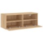 vidaXL Mueble de pared TV madera ingeniería roble Sonoma 80x30x30 cm vidaXL Mueble de pared TV madera ingeniería roble Sonoma 80x30x30 cm