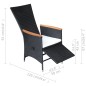 vidaXL Juego de comedor para jardín 5 piezas negro vidaXL Juego de comedor para jardín 5 piezas negro