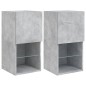 vidaXL Muebles para TV con luces LED 2 uds gris hormigón 30,5x30x60 cm vidaXL Muebles para TV con luces LED 2 uds gris hormigón 30,5x30x60 cm