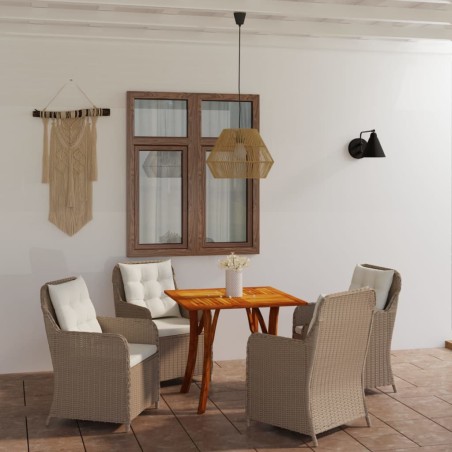 vidaXL Juego de comedor para jardín 5 piezas marrón
