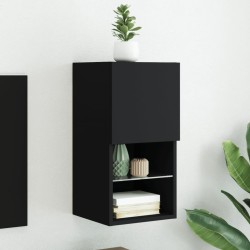 vidaXL Mueble para TV con luces LED negro 30,5x30x60 cm
