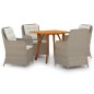 vidaXL Juego de comedor para jardín 5 piezas marrón vidaXL Juego de comedor para jardín 5 piezas marrón