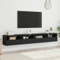 vidaXL Muebles de pared TV 2 uds madera ingeniería negro 100x30x30 cm vidaXL Muebles de pared TV 2 uds madera ingeniería negro 100x30x30 cm