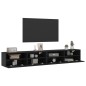 vidaXL Muebles de pared TV 2 uds madera ingeniería negro 100x30x30 cm vidaXL Muebles de pared TV 2 uds madera ingeniería negro 100x30x30 cm