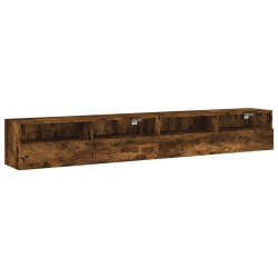 vidaXL Muebles de pared de TV 2 uds madera roble ahumado 100x30x30 cm
