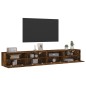 vidaXL Muebles de pared de TV 2 uds madera roble ahumado 100x30x30 cm vidaXL Muebles de pared de TV 2 uds madera roble ahumado 100x30x30 cm