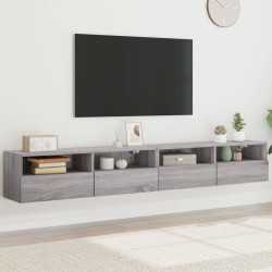 vidaXL Muebles de pared para TV 2 uds madera gris Sonoma 100x30x30 cm