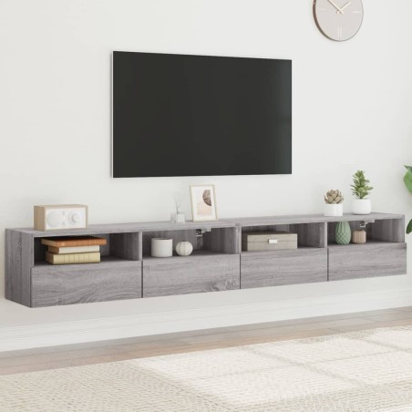 vidaXL Muebles de pared para TV 2 uds madera gris Sonoma 100x30x30 cm